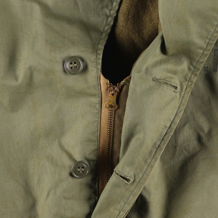 Vintage US Navy N-4 Stenciled Military Deck Jacket, Men's Size L unclear Khaki type sage green Vintage Second Hand