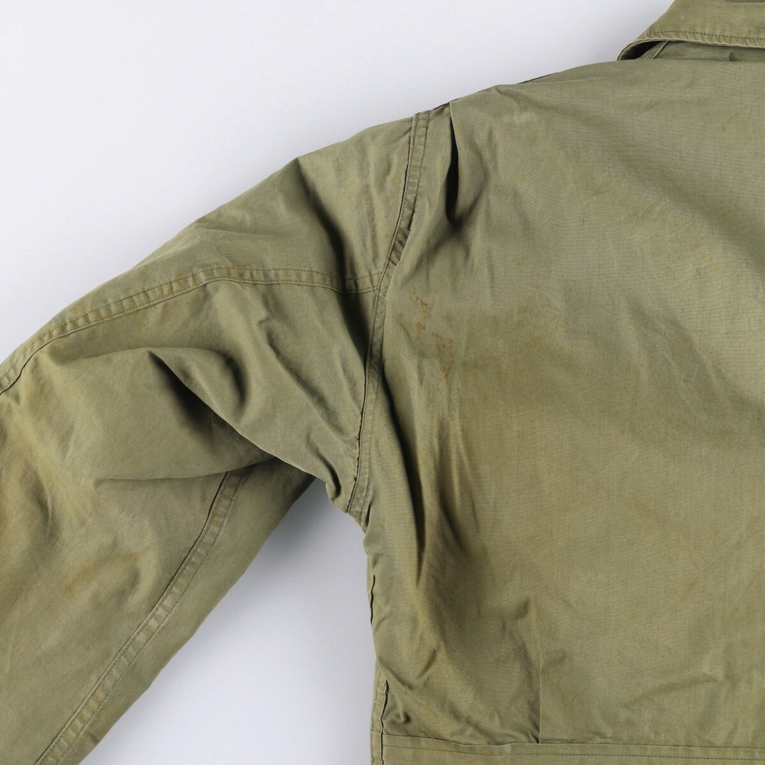 Vintage US Navy N-4 Stenciled Military Deck Jacket, Men's Size L unclear Khaki type sage green Vintage Second Hand