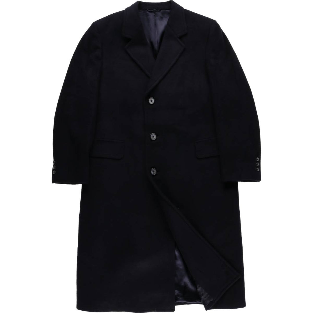 Simon's Copley Square Cashmere Chesterfield Coat, Men's Size Medium Cashmere navy blue type Vintage Second Hand