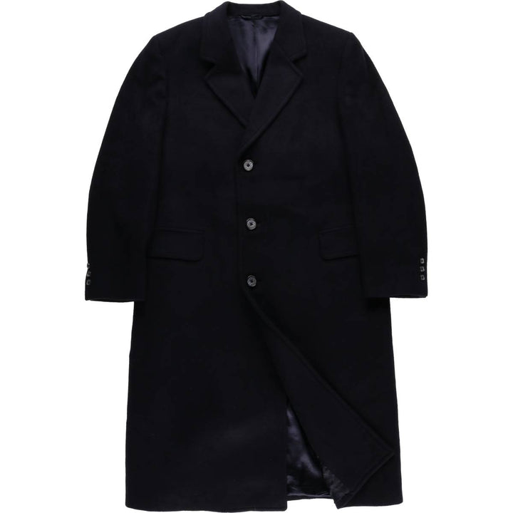 Simon's Copley Square Cashmere Chesterfield Coat, Men's Size Medium Cashmere navy blue type Vintage Second Hand