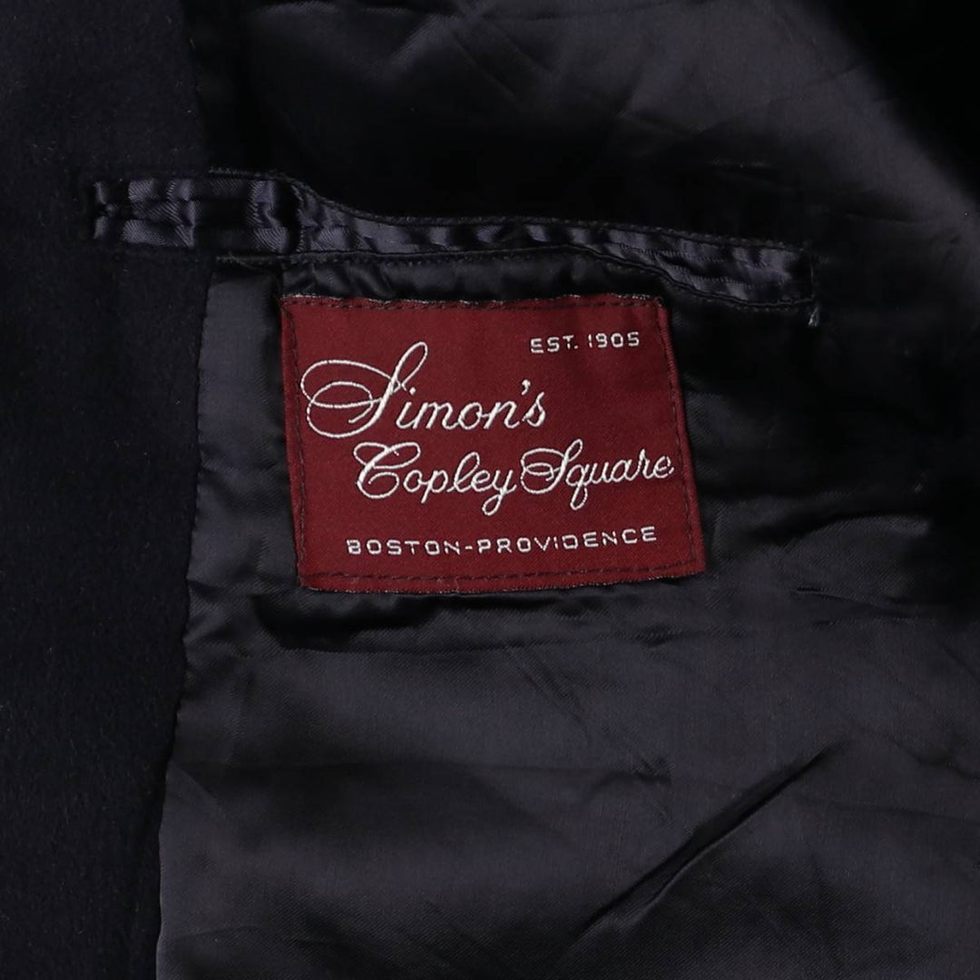 Simon's Copley Square Cashmere Chesterfield Coat, Men's Size Medium Cashmere navy blue type Vintage Second Hand