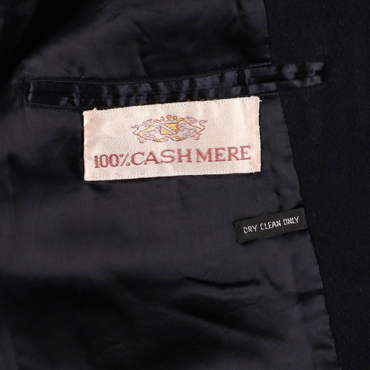 Simon's Copley Square Cashmere Chesterfield Coat, Men's Size Medium Cashmere navy blue type Vintage Second Hand