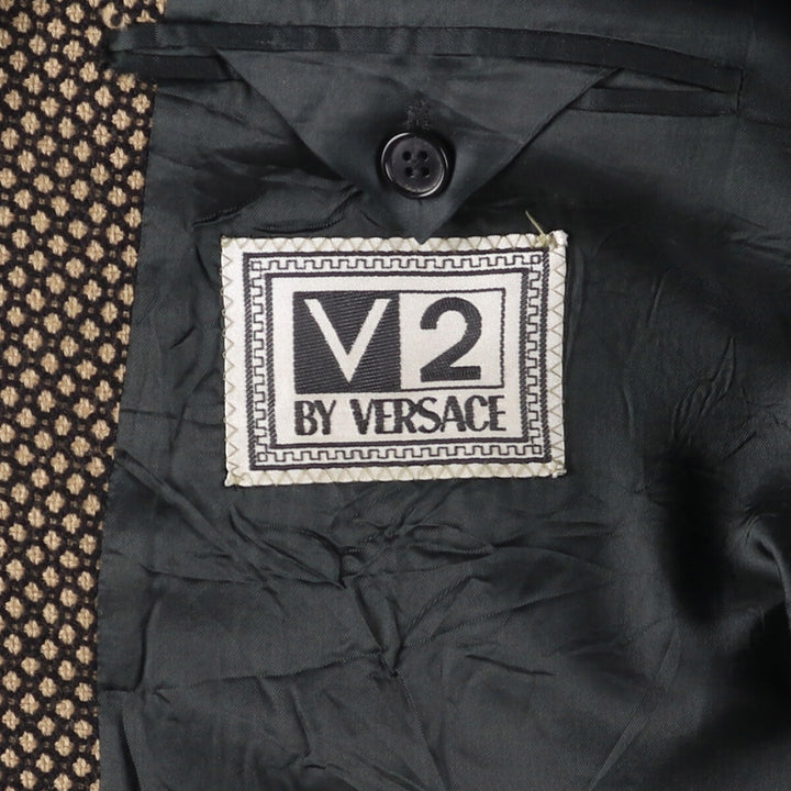 90'S Versace all-over print wool tailored jacket, men's size XL wool brown type Vintage Second Hand