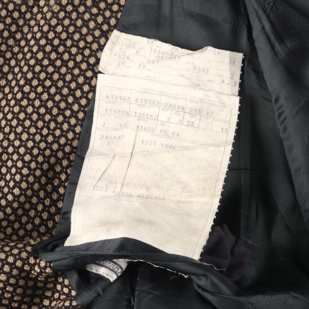 90'S Versace all-over print wool tailored jacket, men's size XL wool brown type Vintage Second Hand