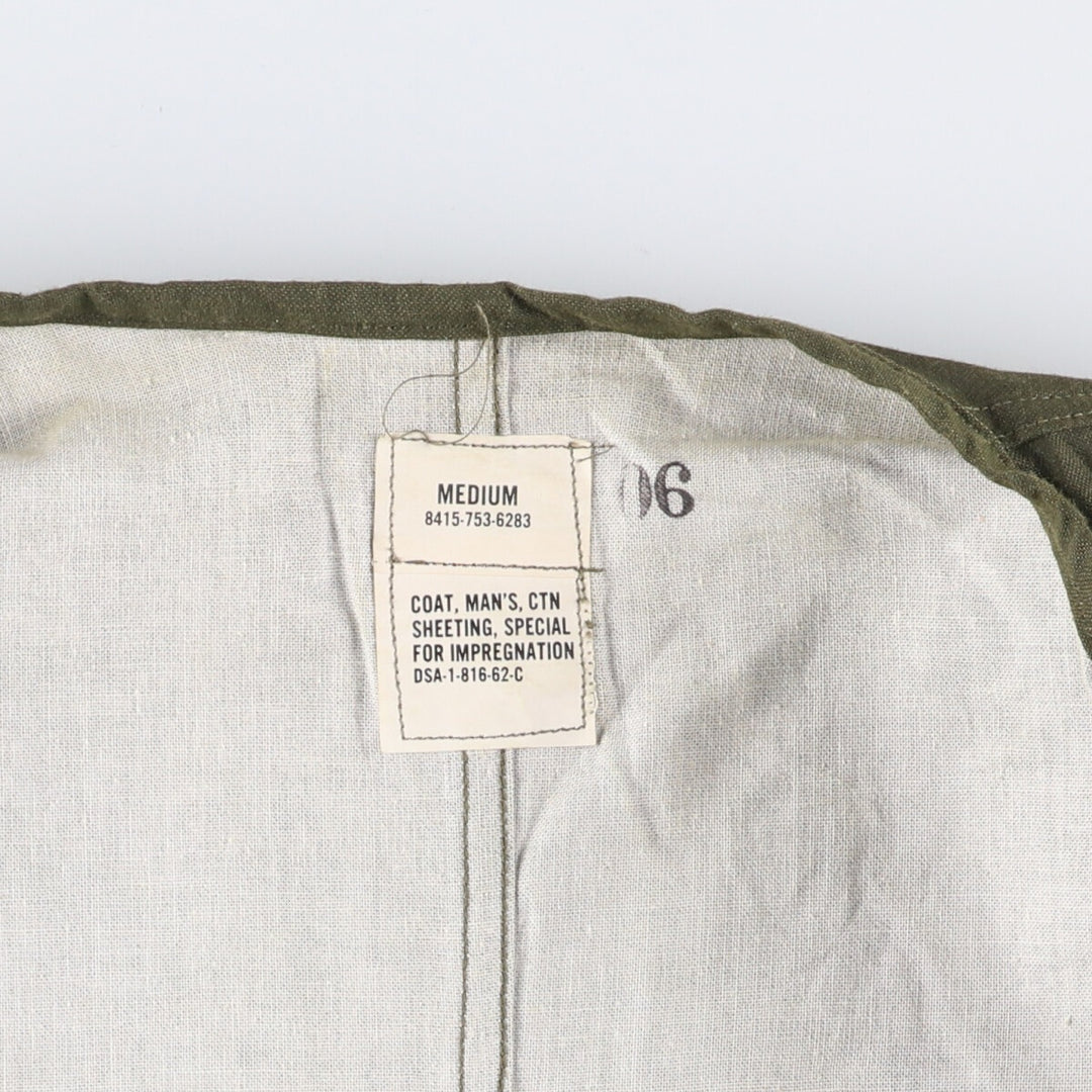 Vintage 1960'S Gas Protective Coat, Military Coat, Made in USA, Medium, Men's Size M unclear Khaki type Vintage Second Hand