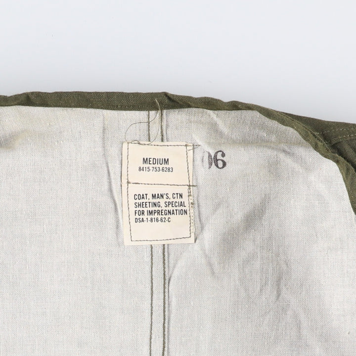 Vintage 1960'S Gas Protective Coat, Military Coat, Made in USA, Medium, Men's Size M unclear Khaki type Vintage Second Hand