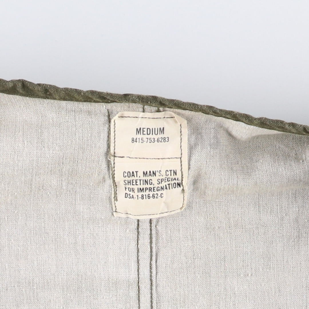 Vintage 1960'S Gas Protective Coat, Military Coat, Made in USA, Medium, Men's Size M unclear Khaki type Vintage Second Hand