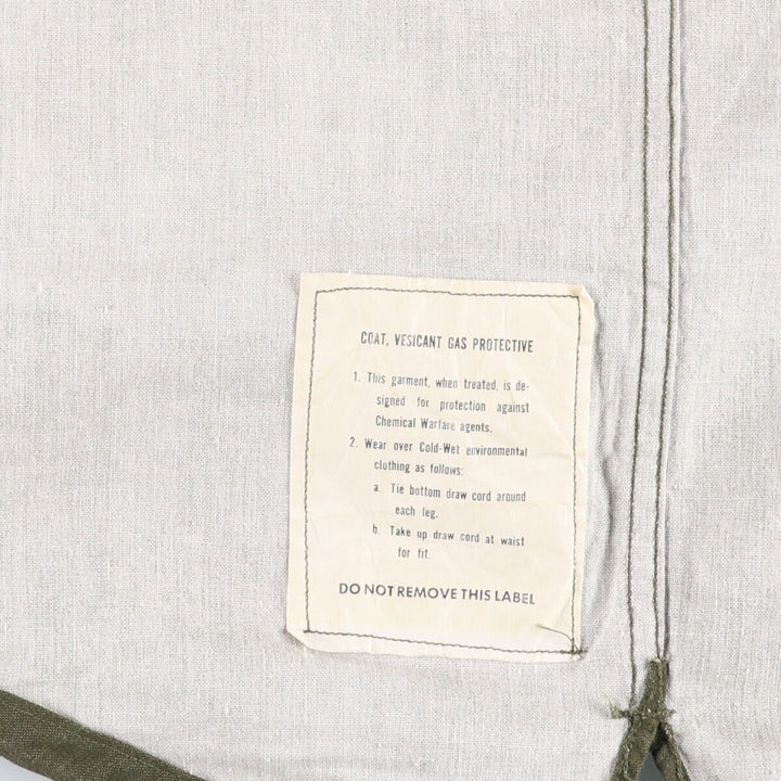 Vintage 1960'S Gas Protective Coat, Military Coat, Made in USA, Medium, Men's Size M unclear Khaki type Vintage Second Hand