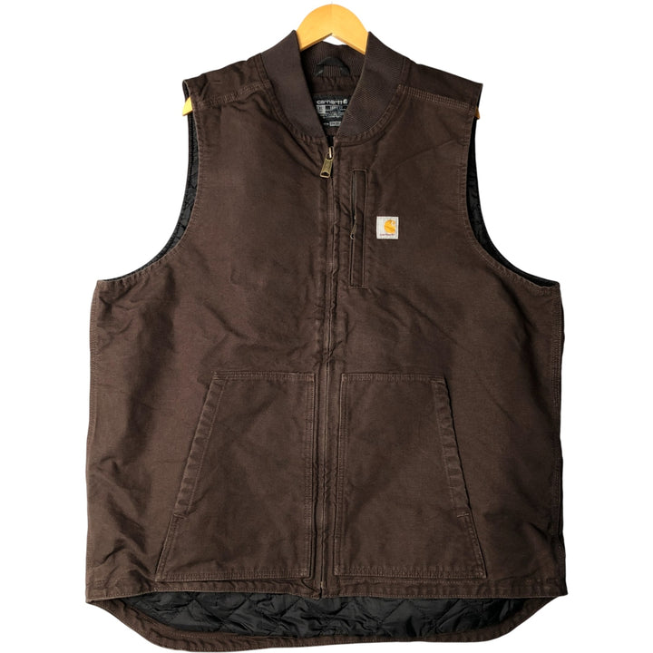 Carhartt Loose Fit Padded Duck Vest, Men's XL cotton brown type Vintage Second Hand