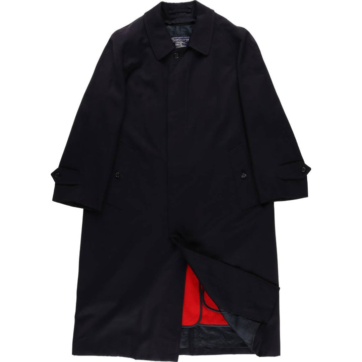 Vintage 1980'S Burberry Balmacaan coat, made in England, size M, men's wool navy blue type Vintage Second Hand