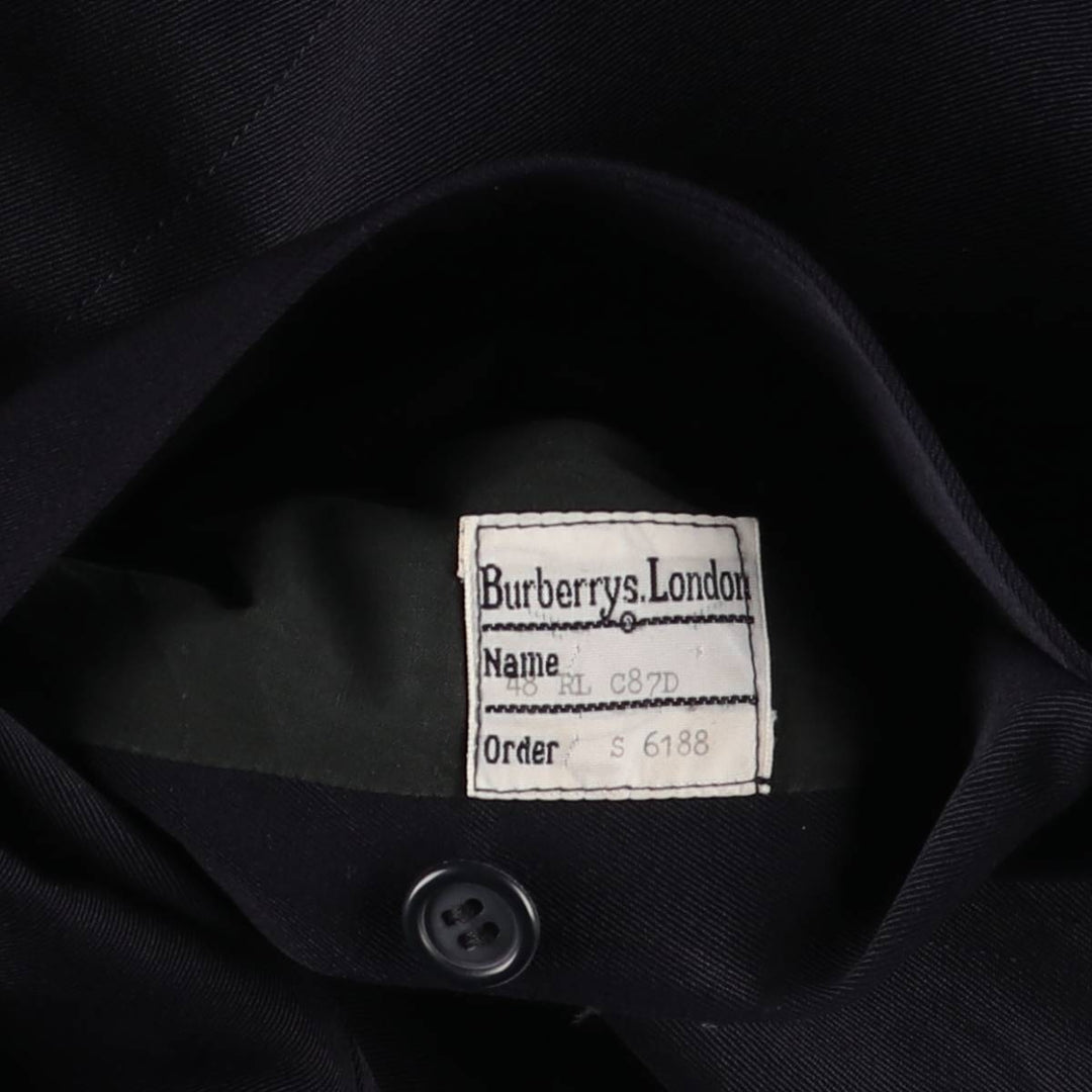Vintage 1980'S Burberry Balmacaan coat, made in England, size M, men's wool navy blue type Vintage Second Hand