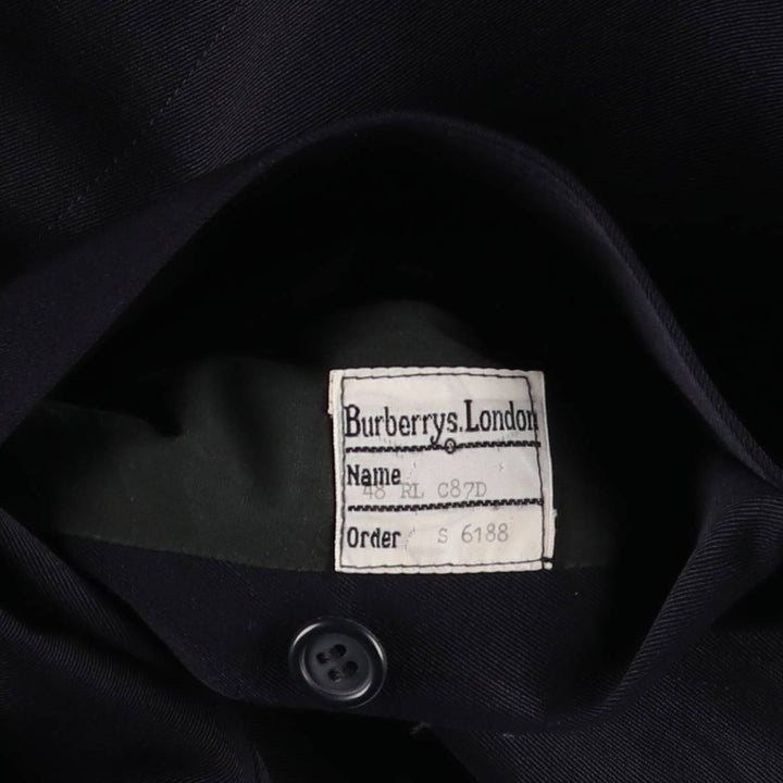 Vintage 1980'S Burberry Balmacaan coat, made in England, size M, men's wool navy blue type Vintage Second Hand