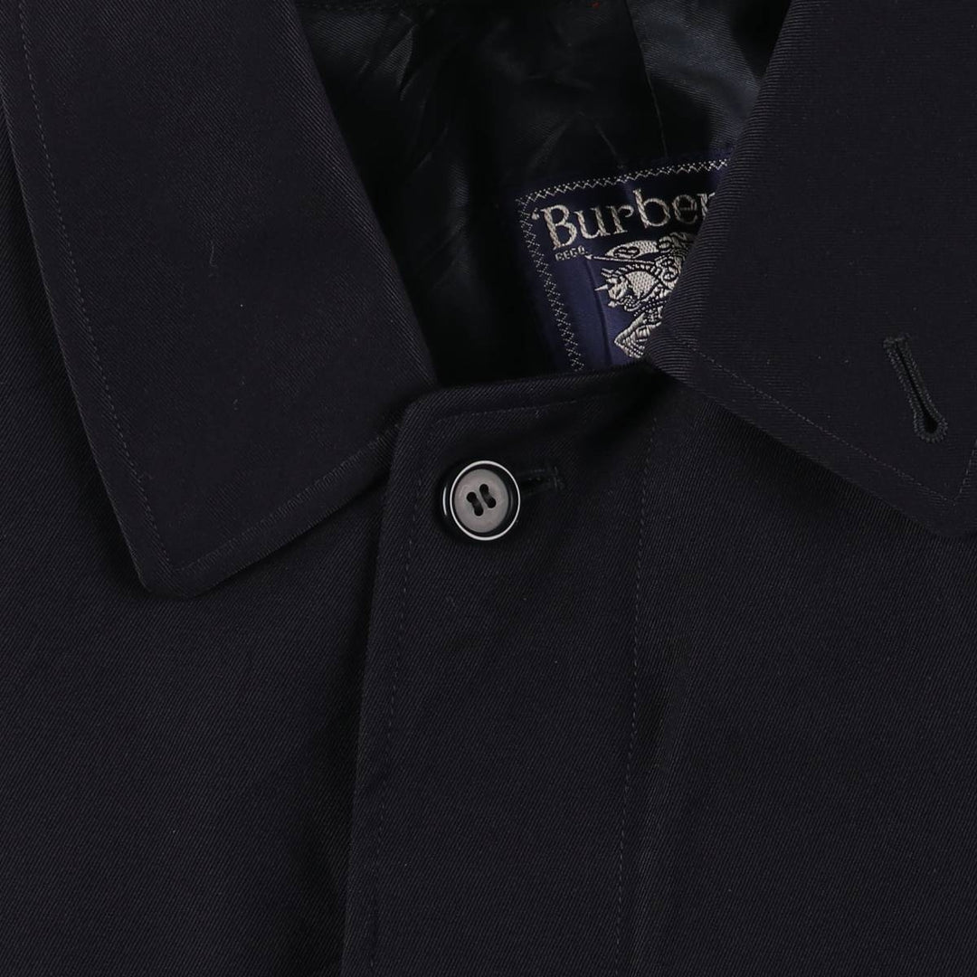Vintage 1980'S Burberry Balmacaan coat, made in England, size M, men's wool navy blue type Vintage Second Hand