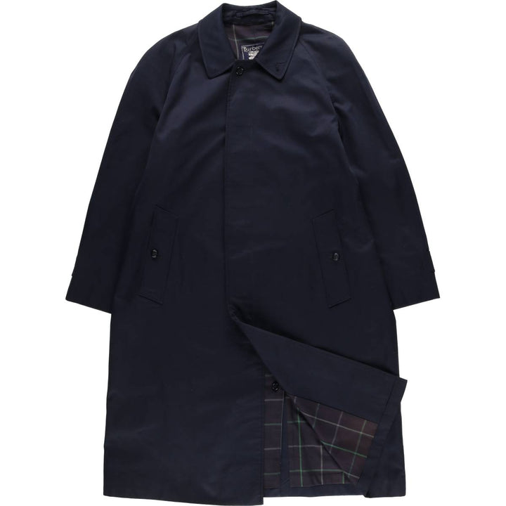 Burberry's Balmacaan Coat, Made in England, Men's Size L cotton navy blue type Vintage Second Hand