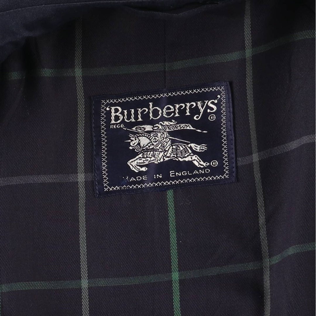 Burberry's Balmacaan Coat, Made in England, Men's Size L cotton navy blue type Vintage Second Hand