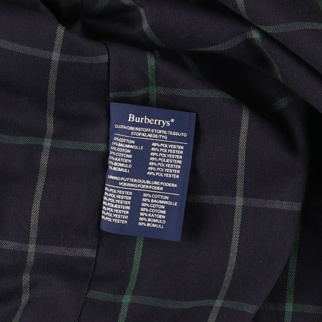 Burberry's Balmacaan Coat, Made in England, Men's Size L cotton navy blue type Vintage Second Hand