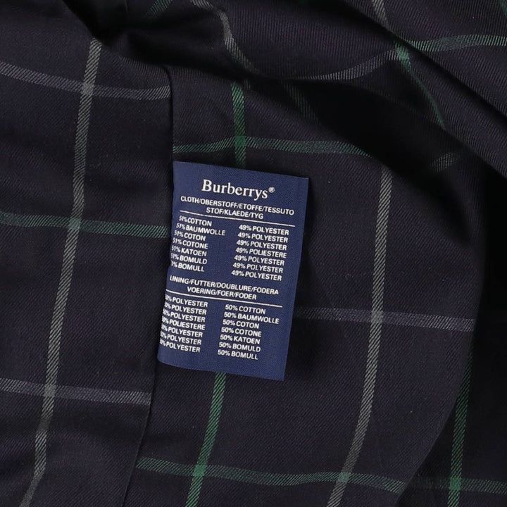 Burberry's Balmacaan Coat, Made in England, Men's Size L cotton navy blue type Vintage Second Hand