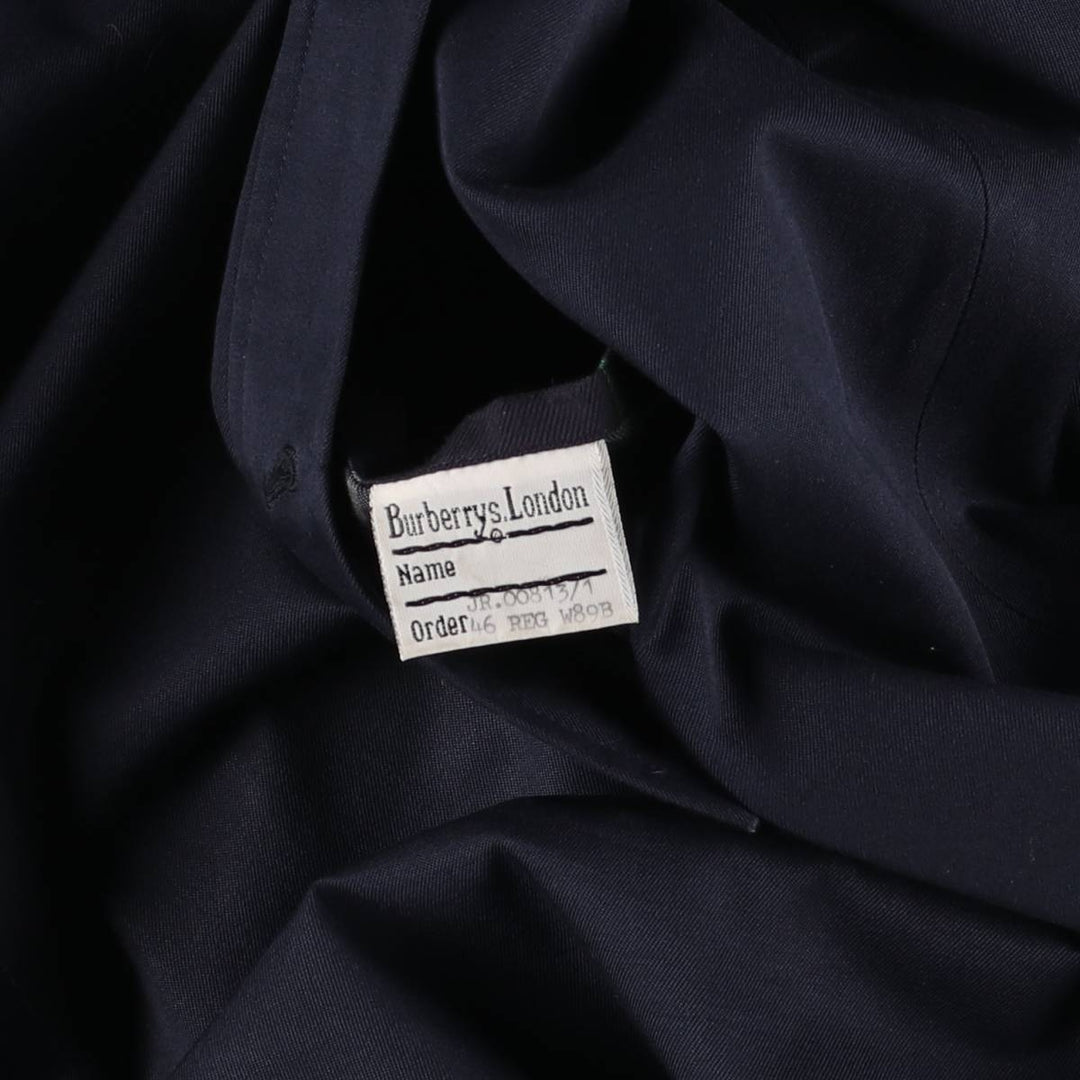 Burberry's Balmacaan Coat, Made in England, Men's Size L cotton navy blue type Vintage Second Hand