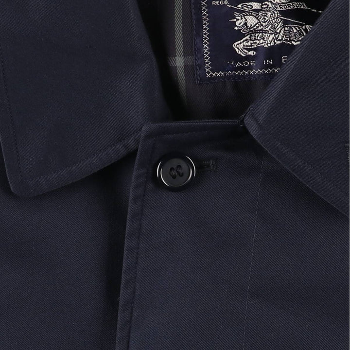 Burberry's Balmacaan Coat, Made in England, Men's Size L cotton navy blue type Vintage Second Hand
