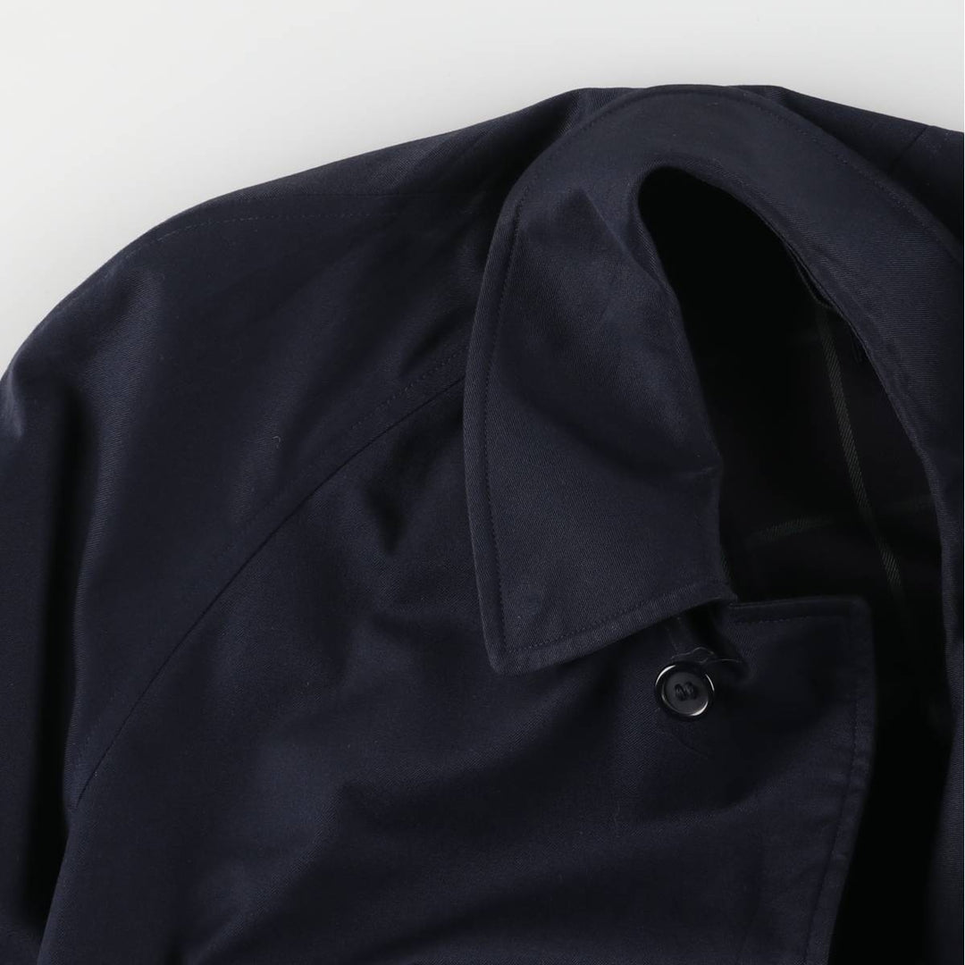 Burberry's Balmacaan Coat, Made in England, Men's Size L cotton navy blue type Vintage Second Hand