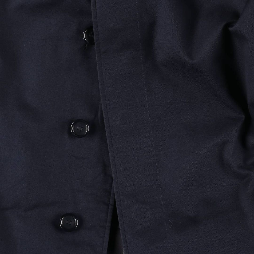 Burberry's Balmacaan Coat, Made in England, Men's Size L cotton navy blue type Vintage Second Hand