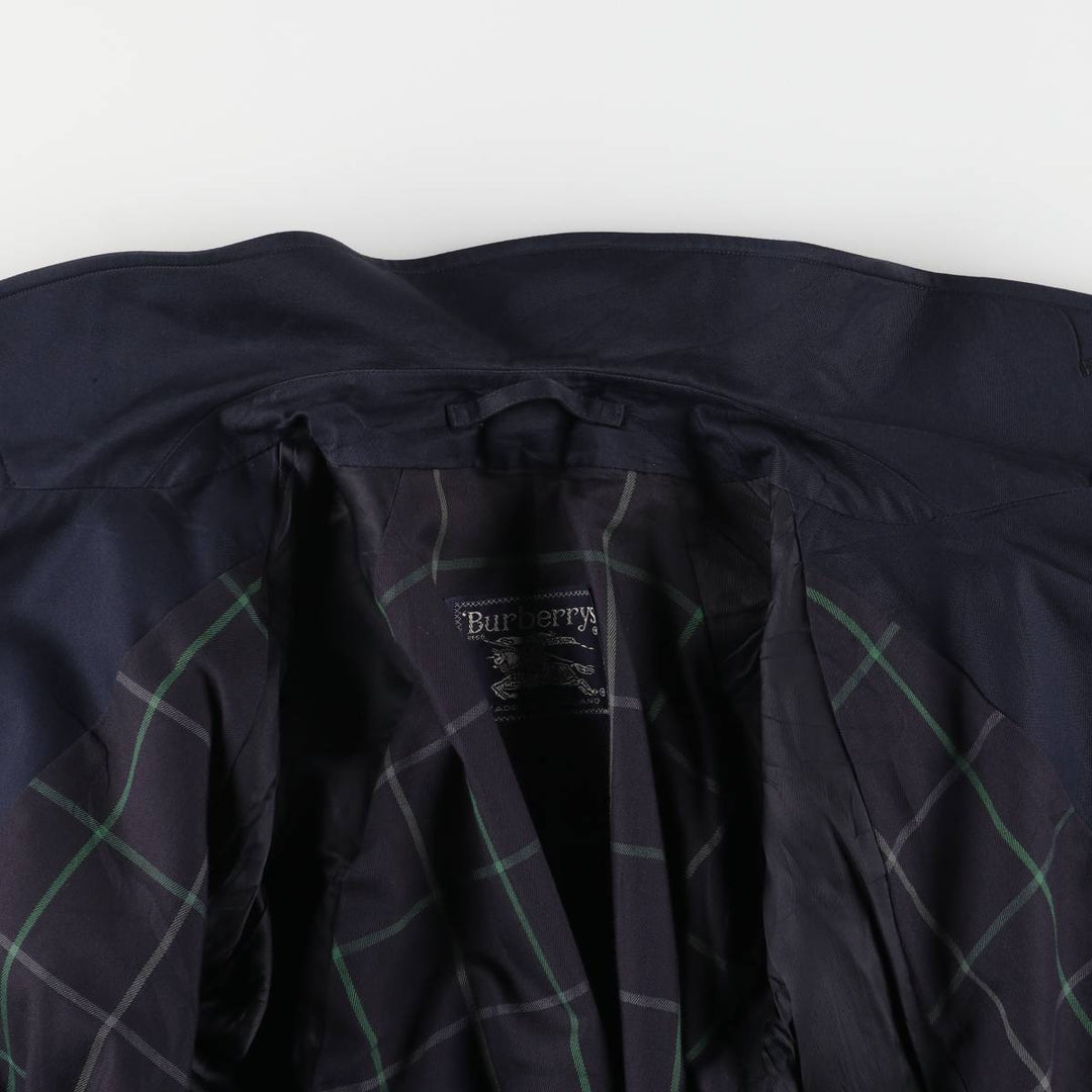 Burberry's Balmacaan Coat, Made in England, Men's Size L cotton navy blue type Vintage Second Hand
