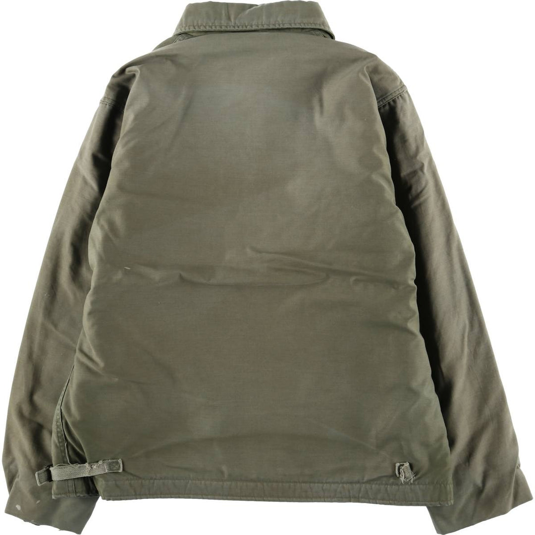 1980'S US Military A-2 Deck Jacket, Made in USA, Large (42-44), Men's Size L, Vintage Nylon Khaki type sage green Vintage Second Hand
