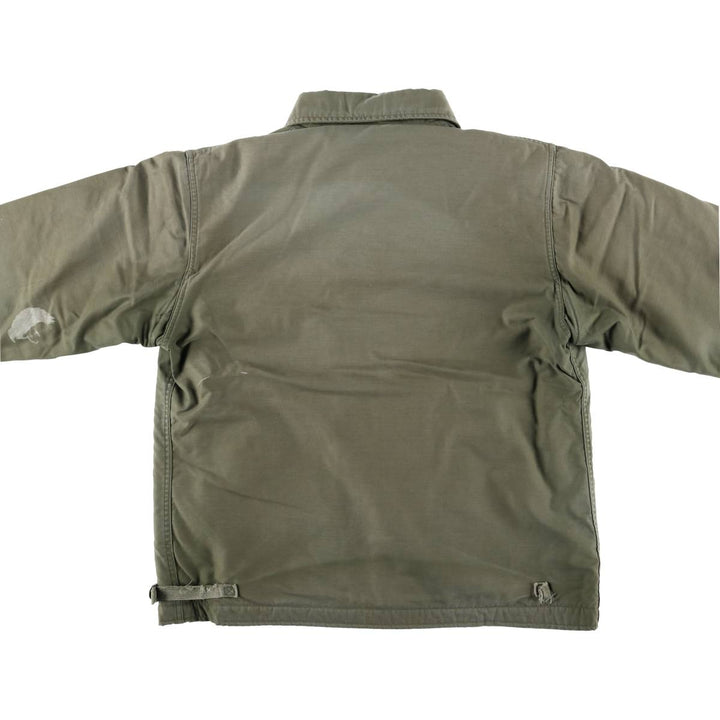 1980'S US Military A-2 Deck Jacket, Made in USA, Large (42-44), Men's Size L, Vintage Nylon Khaki type sage green Vintage Second Hand