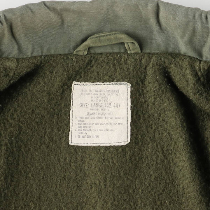 1980'S US Military A-2 Deck Jacket, Made in USA, Large (42-44), Men's Size L, Vintage Nylon Khaki type sage green Vintage Second Hand