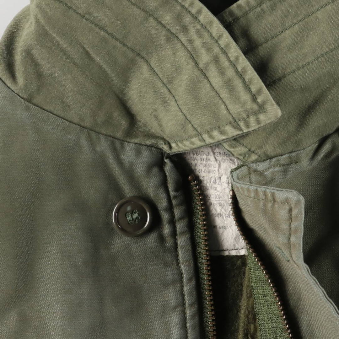 1980'S US Military A-2 Deck Jacket, Made in USA, Large (42-44), Men's Size L, Vintage Nylon Khaki type sage green Vintage Second Hand