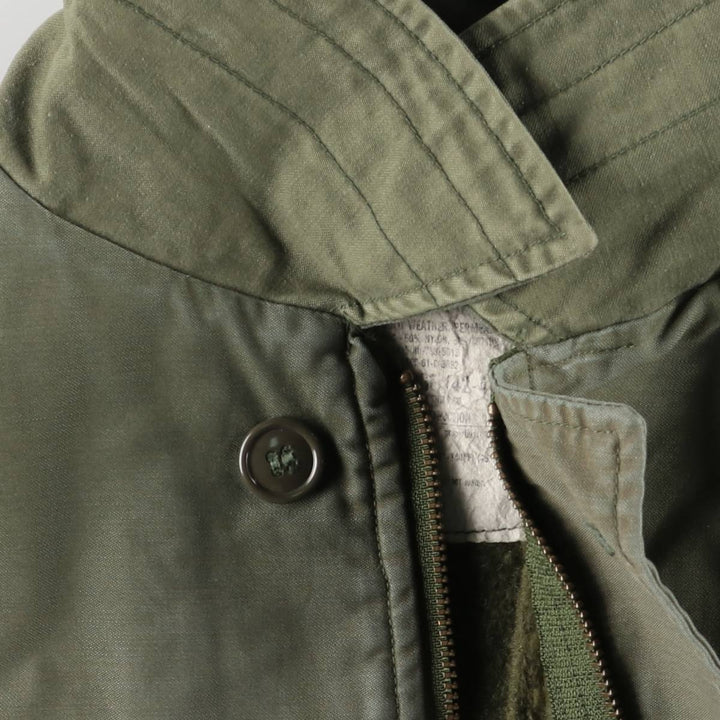 1980'S US Military A-2 Deck Jacket, Made in USA, Large (42-44), Men's Size L, Vintage Nylon Khaki type sage green Vintage Second Hand