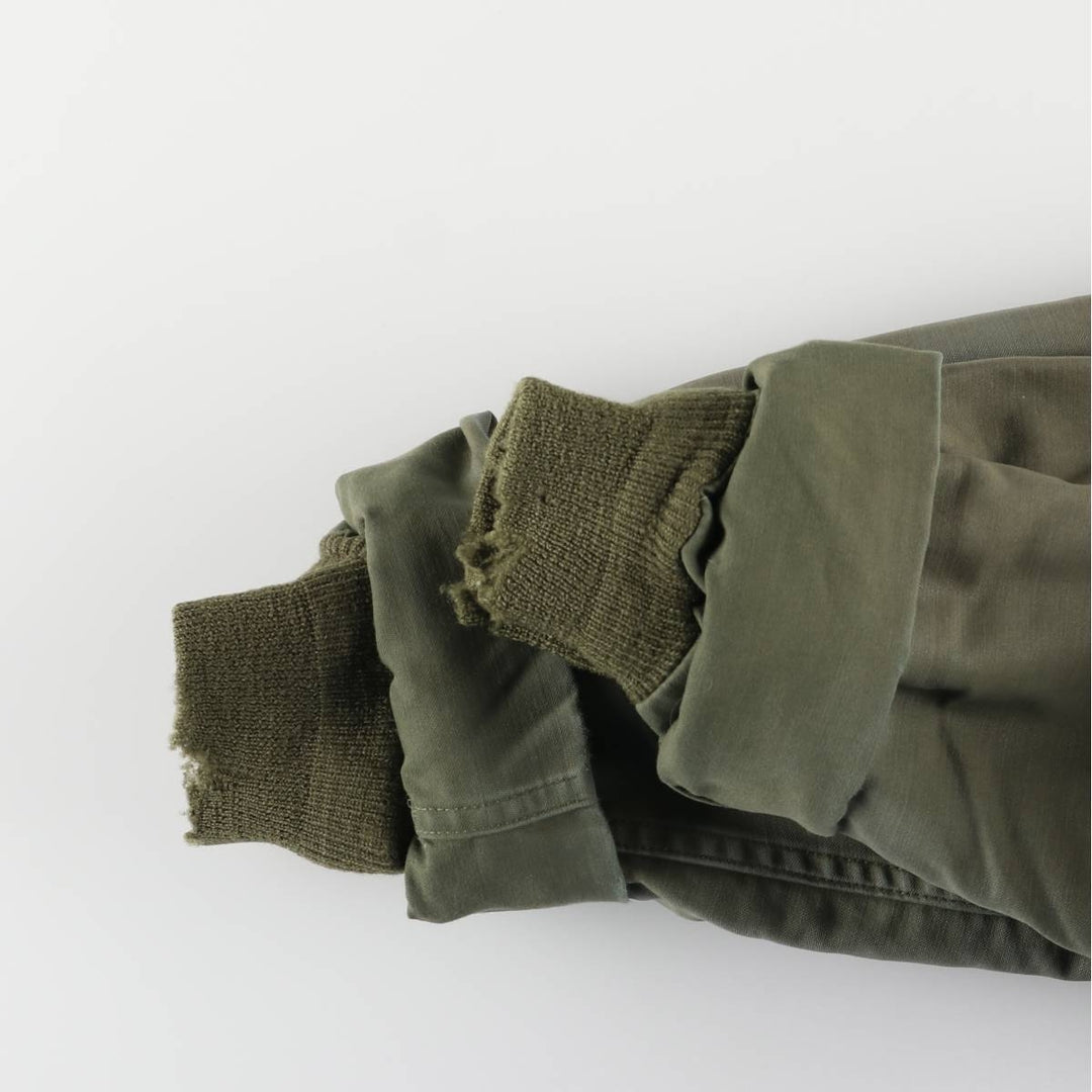 1980'S US Military A-2 Deck Jacket, Made in USA, Large (42-44), Men's Size L, Vintage Nylon Khaki type sage green Vintage Second Hand