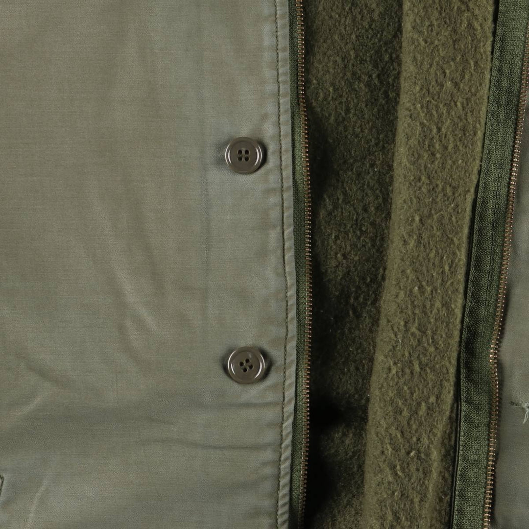 1980'S US Military A-2 Deck Jacket, Made in USA, Large (42-44), Men's Size L, Vintage Nylon Khaki type sage green Vintage Second Hand