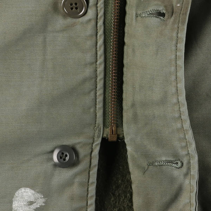 1980'S US Military A-2 Deck Jacket, Made in USA, Large (42-44), Men's Size L, Vintage Nylon Khaki type sage green Vintage Second Hand