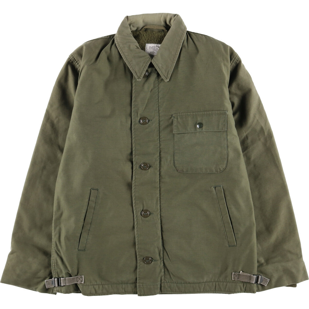 Authentic 1980'S US military Cold Weather Permeable Deck Jacket, Medium (38-40), Men's Size M, Vintage Nylon Khaki type Vintage Second Hand