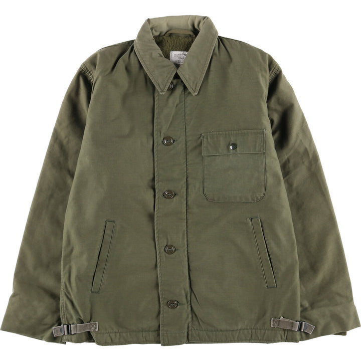 Authentic 1980'S US military Cold Weather Permeable Deck Jacket, Medium (38-40), Men's Size M, Vintage Nylon Khaki type Vintage Second Hand