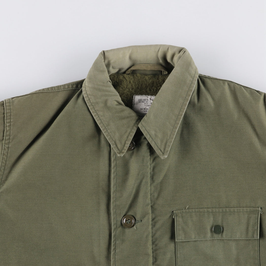 Authentic 1980'S US military Cold Weather Permeable Deck Jacket, Medium (38-40), Men's Size M, Vintage Nylon Khaki type Vintage Second Hand