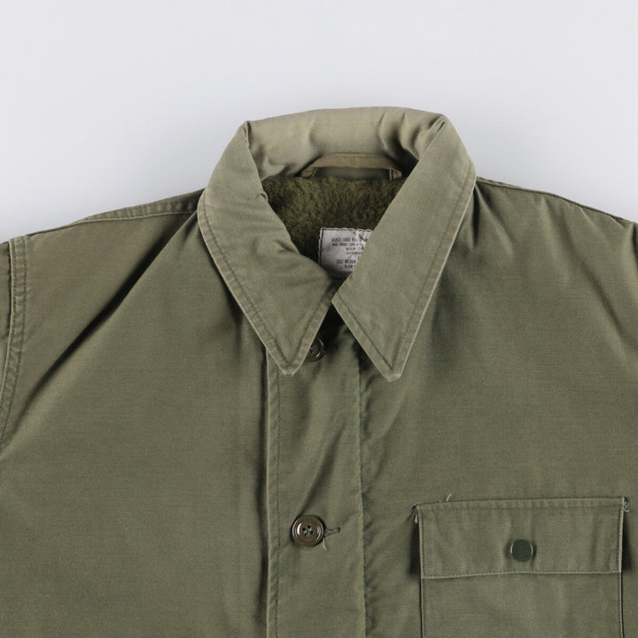 Authentic 1980'S US military Cold Weather Permeable Deck Jacket, Medium (38-40), Men's Size M, Vintage Nylon Khaki type Vintage Second Hand