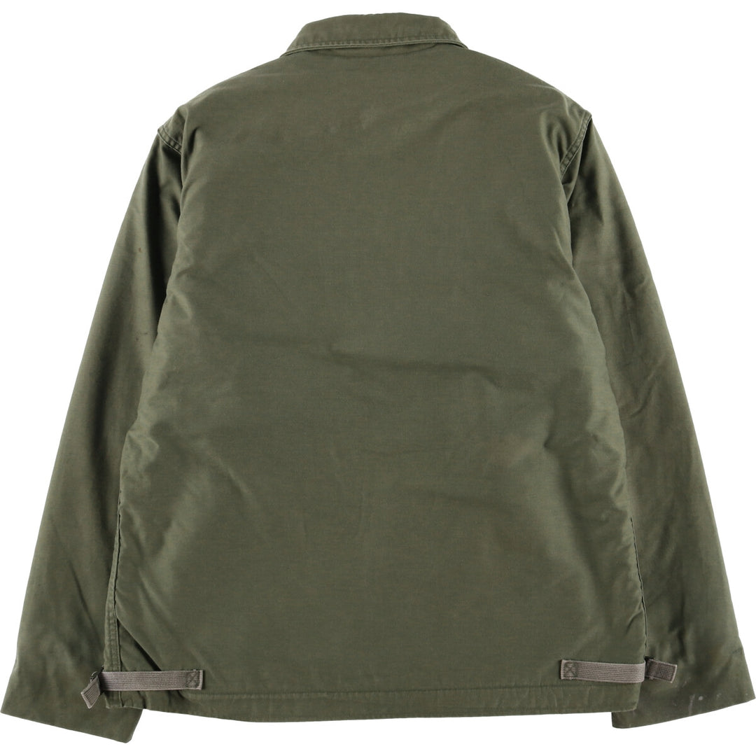 Vintage military A-2 deck jacket, men's size L Nylon Khaki type Vintage Second Hand
