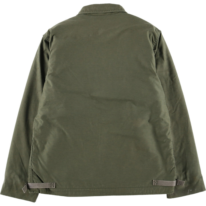 Vintage military A-2 deck jacket, men's size L Nylon Khaki type Vintage Second Hand