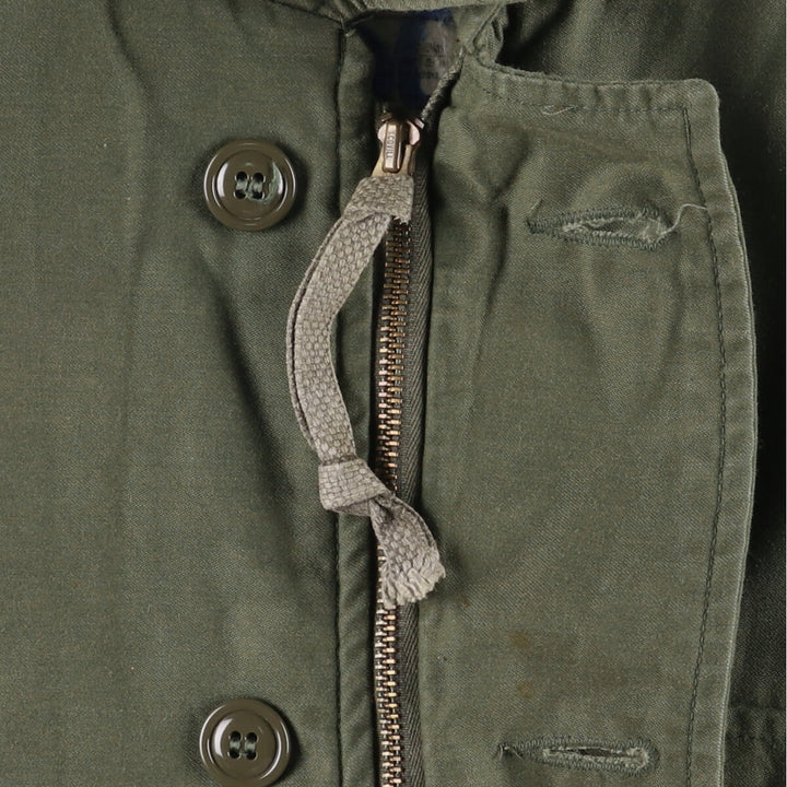 Vintage military A-2 deck jacket, men's size L Nylon Khaki type Vintage Second Hand