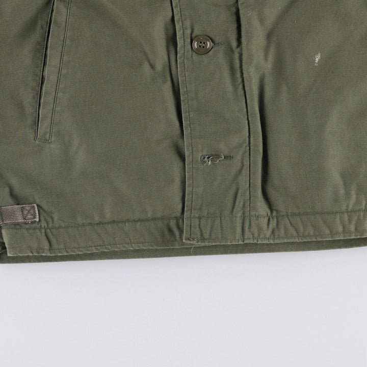 Vintage military A-2 deck jacket, men's size L Nylon Khaki type Vintage Second Hand