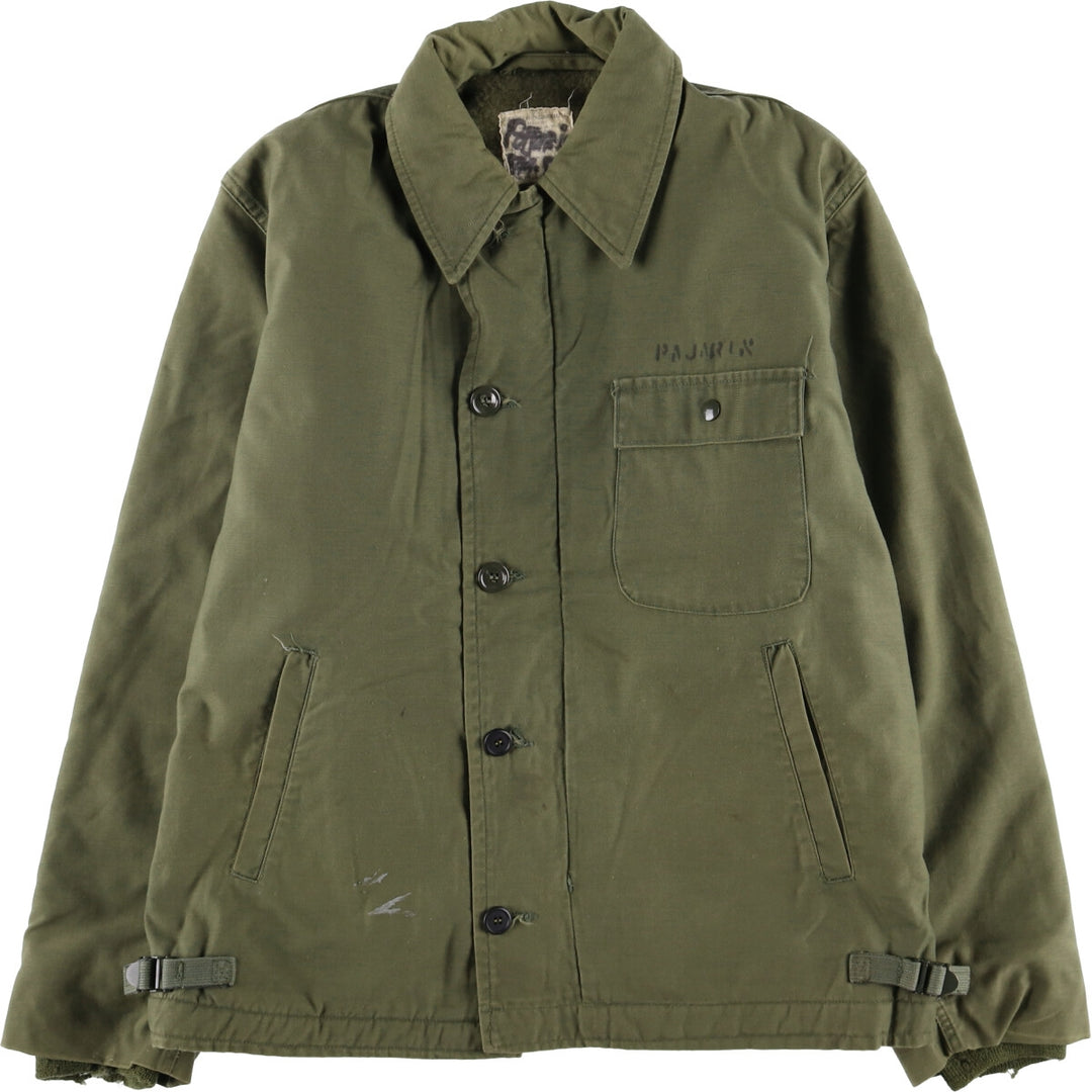 Authentic US military A-2 deck jacket, made in the USA, MEDIUM (38-40), men's size M unclear Khaki type Vintage Second Hand