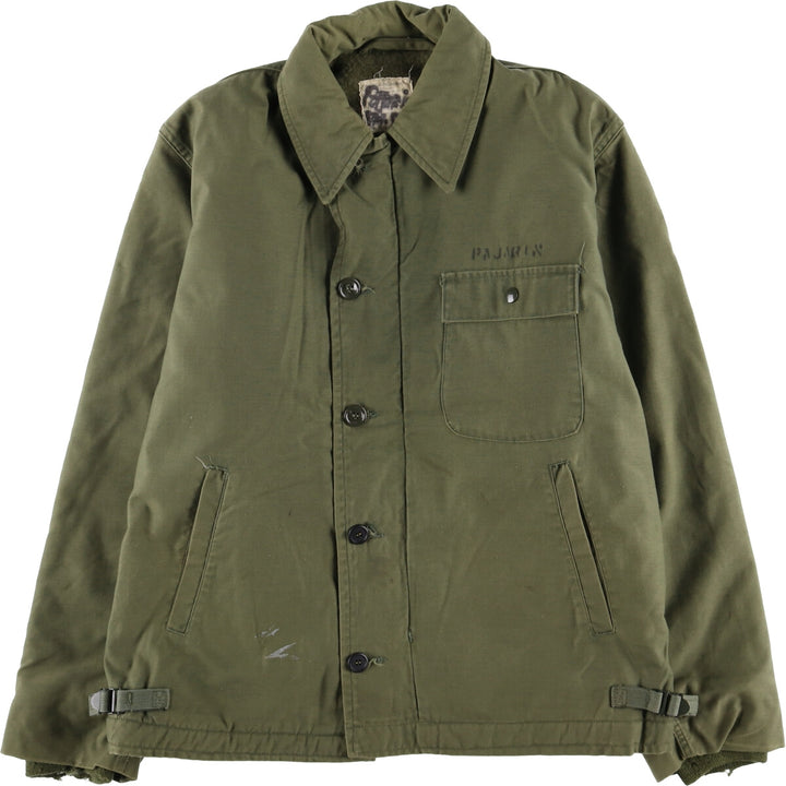 Authentic US military A-2 deck jacket, made in the USA, MEDIUM (38-40), men's size M unclear Khaki type Vintage Second Hand