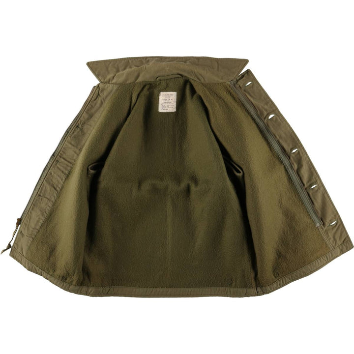 Authentic 1980'S US Navy A-2 Deck Jacket with Back Stencil, Made in USA, Medium (38-40), Men's Size M Nylon Khaki type Vintage Second Hand