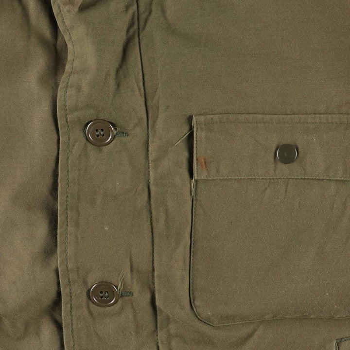 Authentic 1980'S US Navy A-2 Deck Jacket with Back Stencil, Made in USA, Medium (38-40), Men's Size M Nylon Khaki type Vintage Second Hand