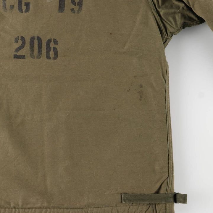 Authentic 1980'S US Navy A-2 Deck Jacket with Back Stencil, Made in USA, Medium (38-40), Men's Size M Nylon Khaki type Vintage Second Hand