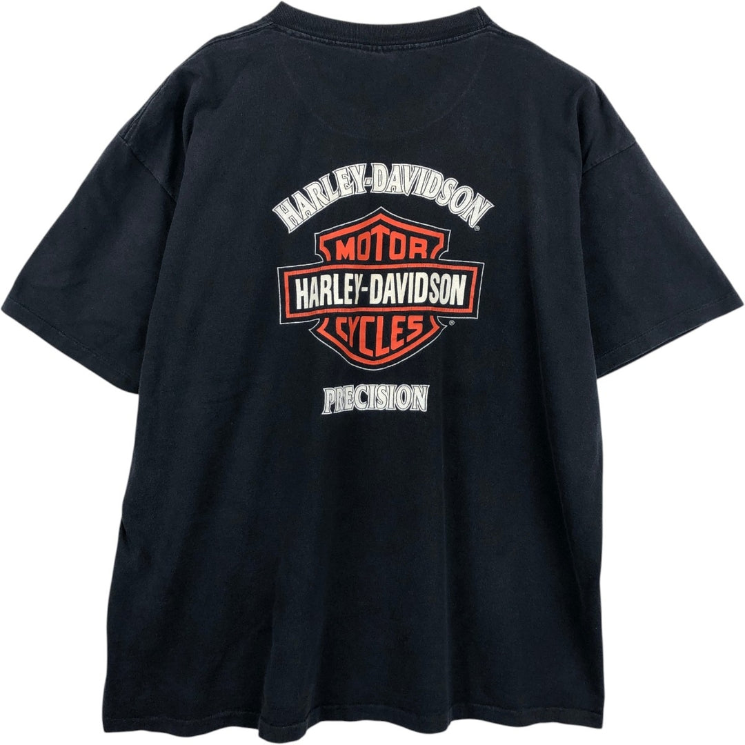 90'S Harley-Davidson Eagle Pattern Motorcycle Bike T-shirt Made in USA Men's XL cotton black type Vintage Second Hand