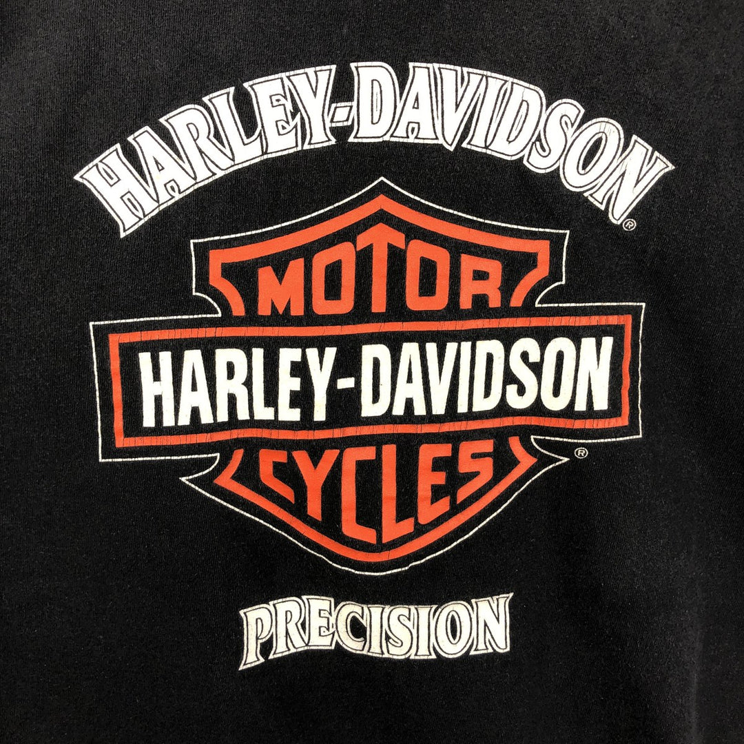 90'S Harley-Davidson Eagle Pattern Motorcycle Bike T-shirt Made in USA Men's XL cotton black type Vintage Second Hand
