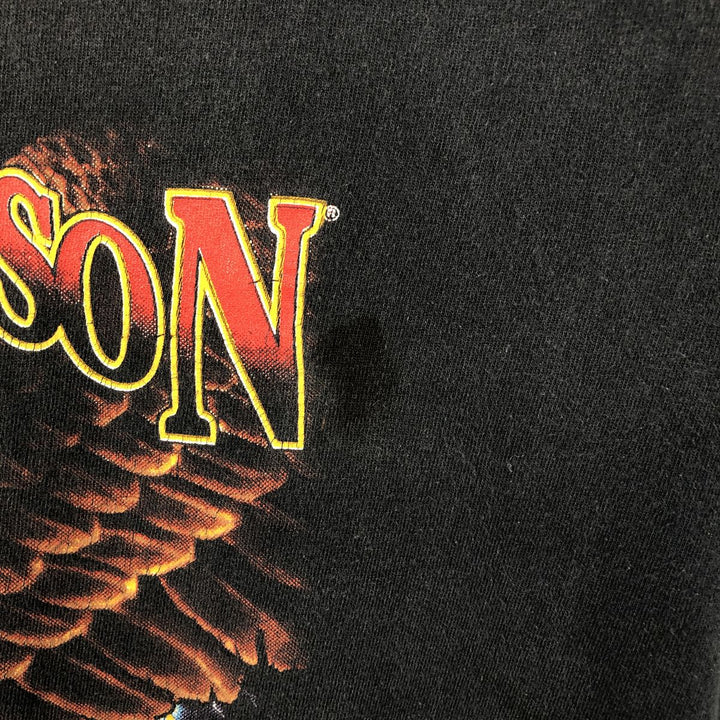 90'S Harley-Davidson Eagle Pattern Motorcycle Bike T-shirt Made in USA Men's XL cotton black type Vintage Second Hand